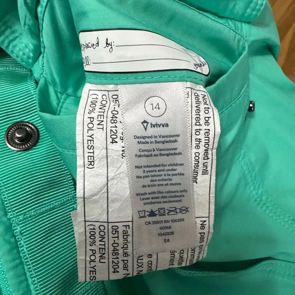Ivivva reversible girls vest size 14